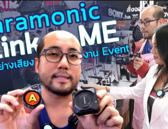ตัวอย่างใช้ไมค์ Saramonic BlinkME มีจอโชว์ Logo ไร้สาย เดินคุย Live 2 คนในงาน Event Zoomcamera Fair เสียงเป็นยังไง